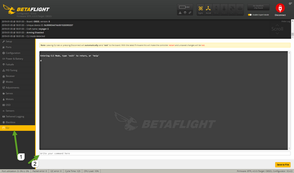 Guida alla CLI di Betaflight